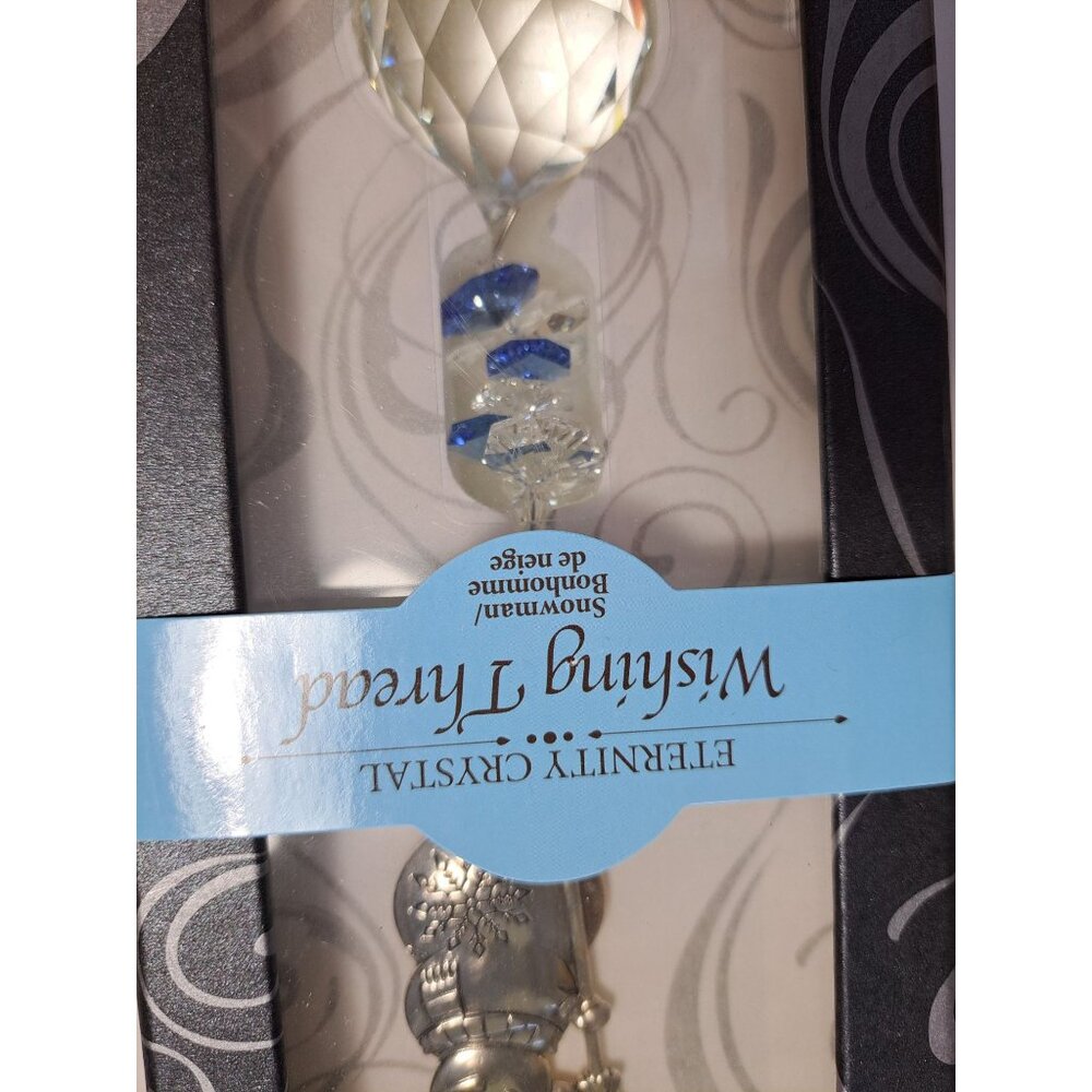 New Eternity Crystal Wishing Thread Snowman Christmas Holiday Ornament in Box - Picture 3 of 9
